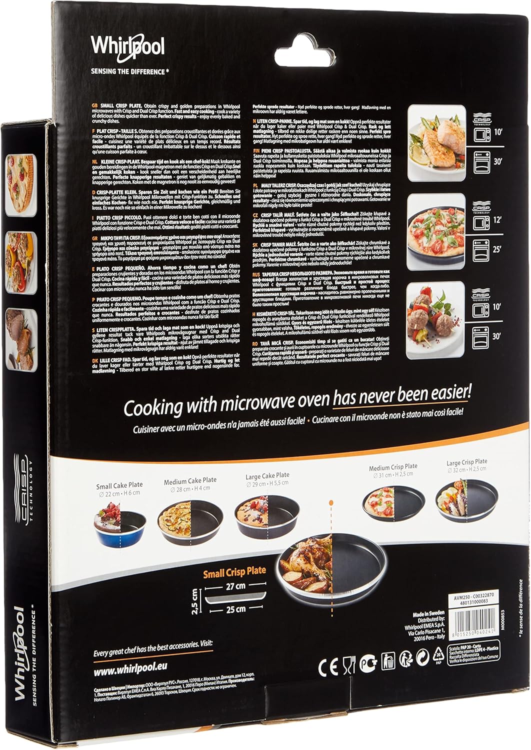 Whirlpool MAX 38 SL Kombination Grill und Mikrowelle / 700 W / 13 L Garraum / Crisp Funktion / Super-Kompakt Design besonders platzsparend in Ecken / Grill / Schnellauftau-Funktion, Silber