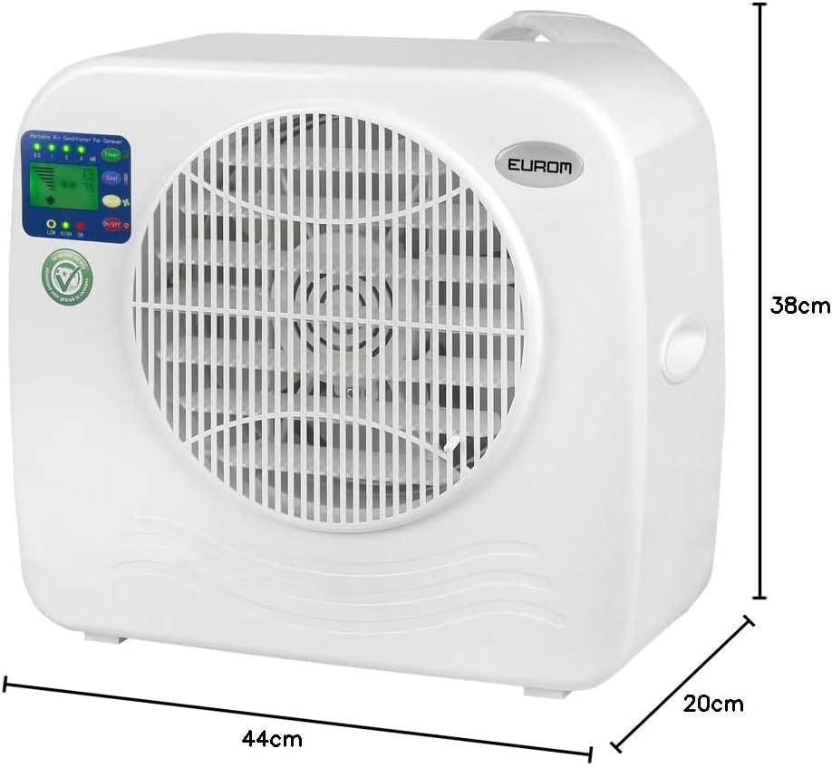 EUROM Split Klimaanlage AC2401 für Wohnwagen, Wohnmobil, Camping, Boot, Bus, Camper, Caravan, Mobilheim | Mobiles Klimagerät mit 2400 BTU | Verbessertes Modell dem legendären Klima AC2400