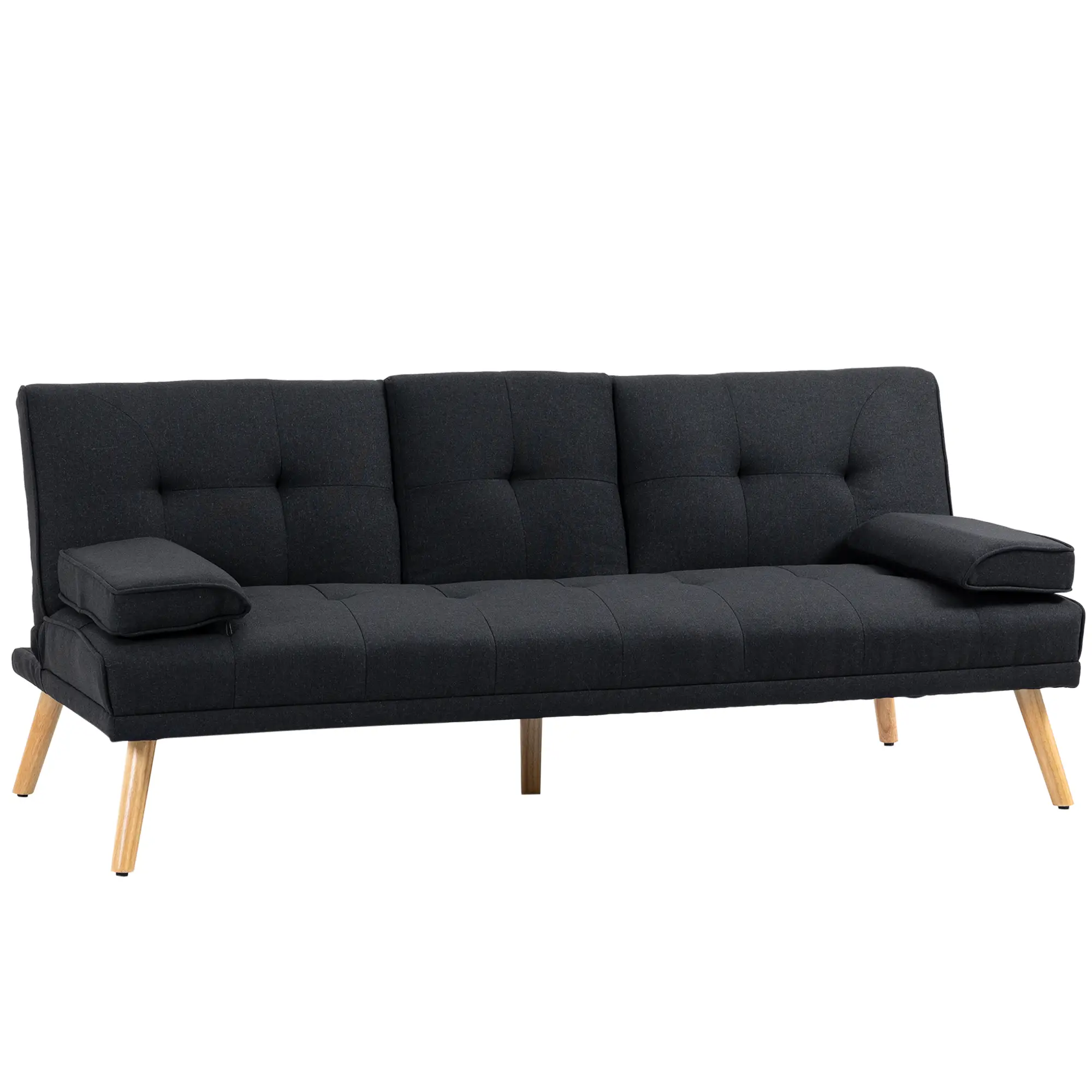 HOMCOM Schlafsofa 3-Sitzer mit klappbarem Tisch und 3-fach verstellbar