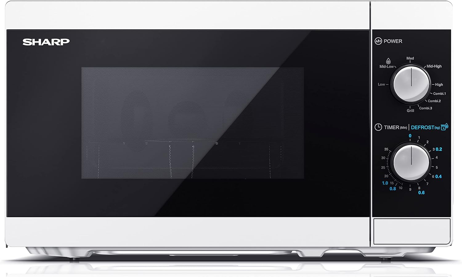 SHARP MG81ES Mikrowelle mit Grill (Mikrowelle: 900W, Grill: 1100W, 11 Leistungsstufen, Auftaufunktion, Abmessungen: 512x300x396cm, Emaille-Keramik-Garraum mit antibakteriellen Eigenschaften), silber