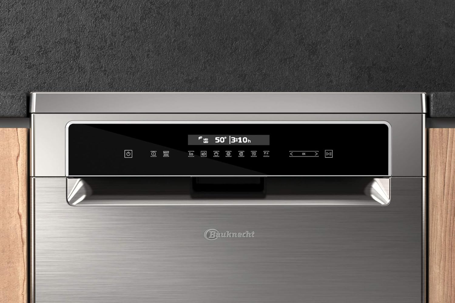 Bauknecht B7F HP43 XA Freistehender Geschirrspüler/ 60 CM/ 15 Maßgedecke/PowerClean Pro-Effektive Hochdruckdüsen/Natural Dry-Automatische Türoffnung-Bessere Trocknung/Maxi Space-Mehr Innenraum