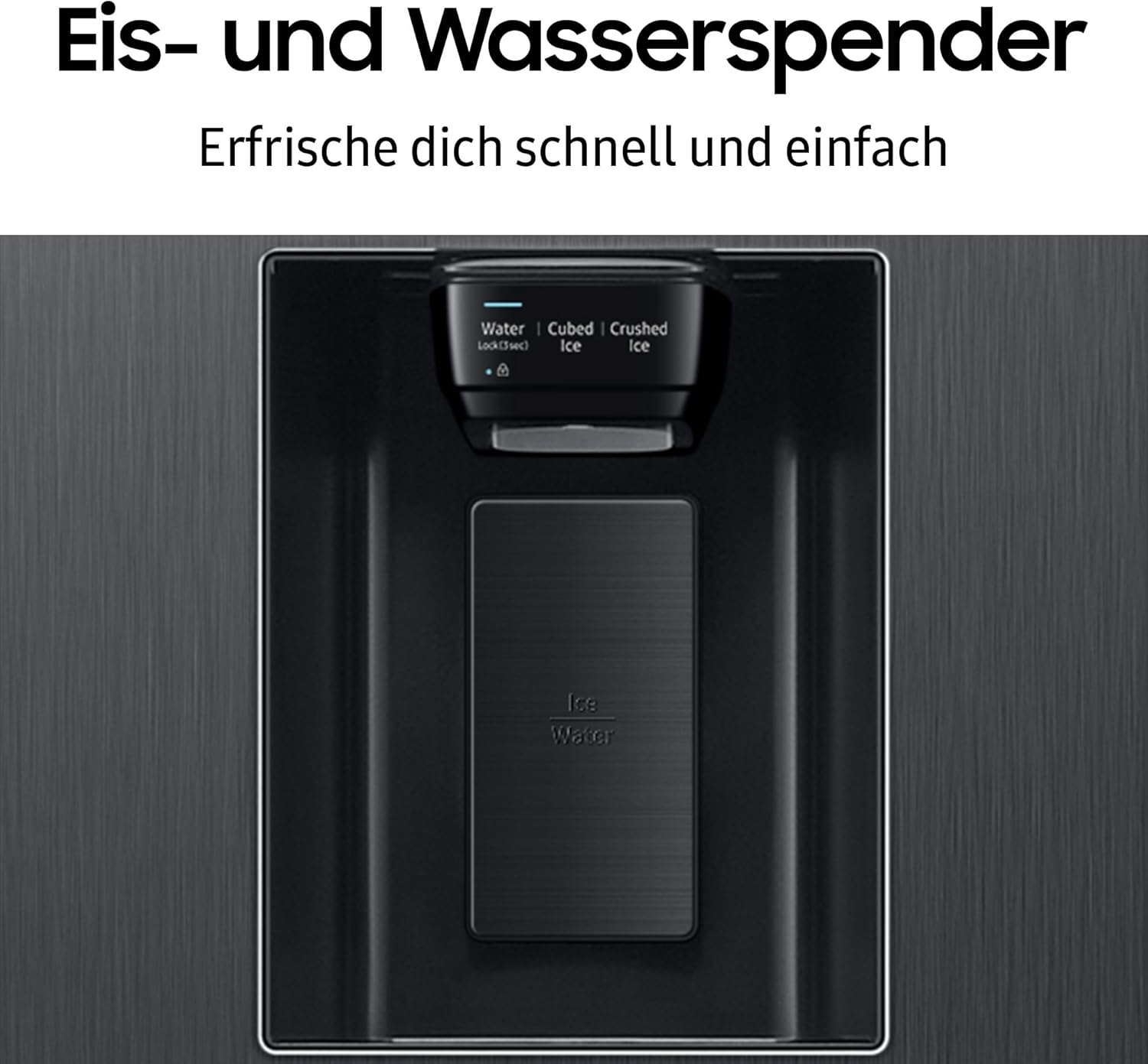 Samsung RS64DG53R3B1EF Side-by-Side-Kühlschrank mit Gefrierfach, 178 cm, 628 l, SmartThings AI Energy Mode, Eis- und Wasserspender, Slim Ice Maker, Premium Black Steel