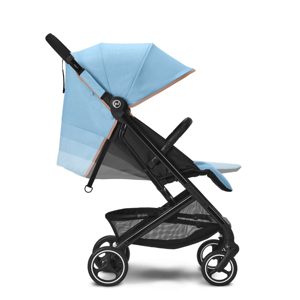 Cybex Gold Kinderwagen Beezy mit One-Pull Harness, Ab Geburt bis ca. 4 Jahre (max. 22 kg), Kompakt und ergonomisch, Magic Black (Schwarz mit schwarzem Rahmen)