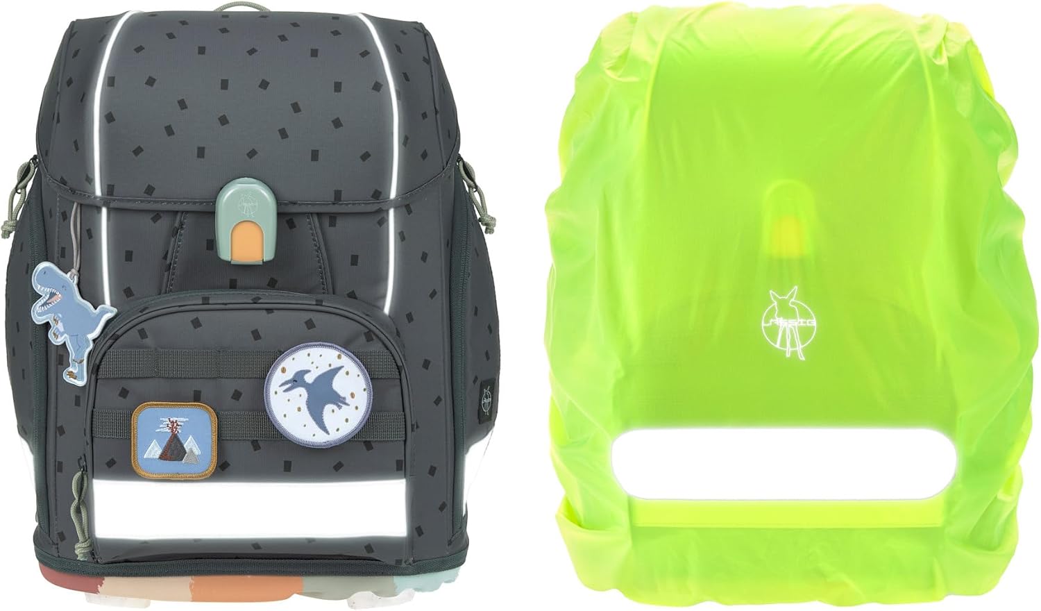 LÄSSIG 7-teiliges Schulranzen Set Kinder/School Set Boxy Unique Schwarz