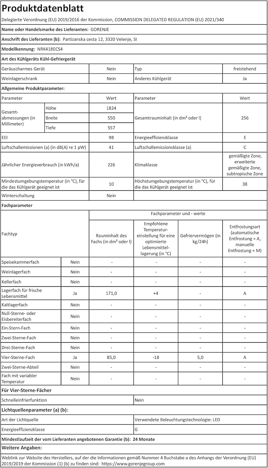 Gorenje N 619EAXL4 Kühl-Gefrier-Kombination/ LED Display/ 186 cm/ 300 l/ NoFrostPLus/ Gemüsefach mit Feuchteregler/ FastFreeze/ edelstahl