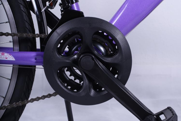 Talson 24 Zoll Kinderfahrrad 21-Gang Drehgriffschaltung Lila-Weiss mit Beleuchtung nach STVO