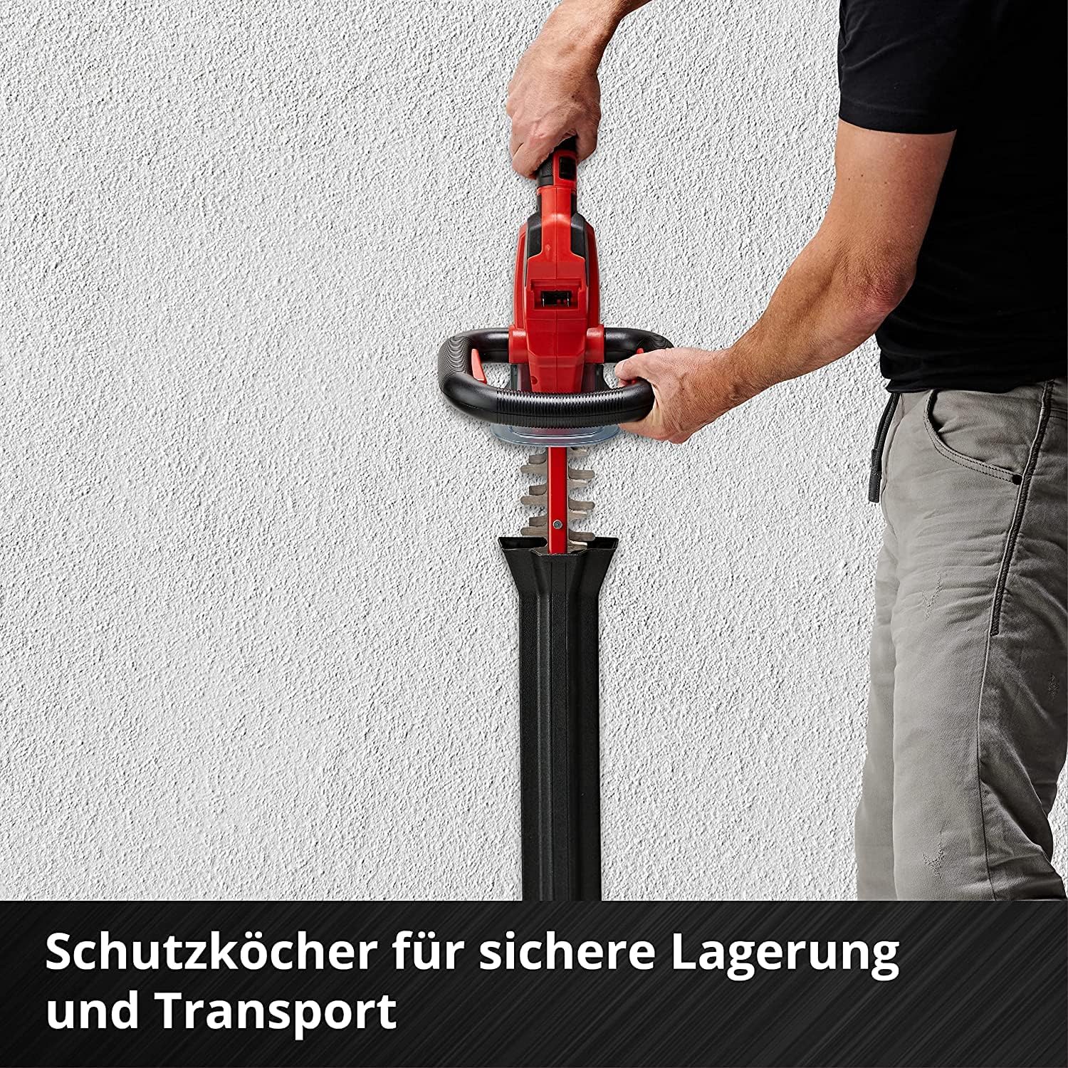 Einhell Akku-Heckenschere GE-CH 18/60 Li-Solo Power X-Change (18 V, 60 cm Schnittlnge, 22 mm Zahnabstand, drehbarer Handgriff, inkl. Schnittgutsammler, ohne Akku)
