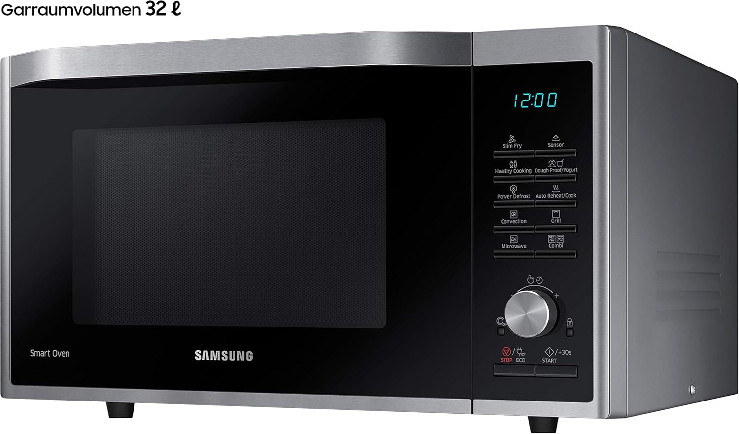 Samsung MC2BM6035CS/EG Kombi-Mikrowelle mit Grill und Heißluft, 900 W, 28 ℓ Garraum (Extra groß), 51,7 cm Breite, HotBlast-Technology, SlimFry, Silber