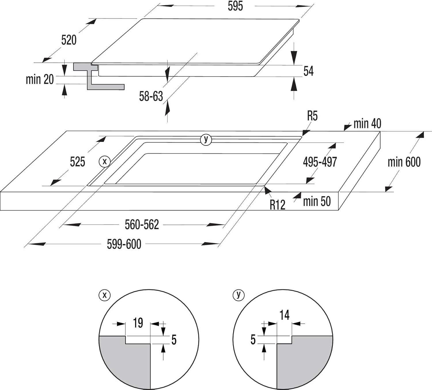 Gorenje 738971 Einbaubackofen-Set OptiBake Black Steam Pyro Set / 77L / Heißluft/Pyrolyse/ExtraSteam/GentleClose/AirFry/Pizzamode 300°C/PerfectGrill/Induktions-Kochfeld mit BridgeZone/schwarz