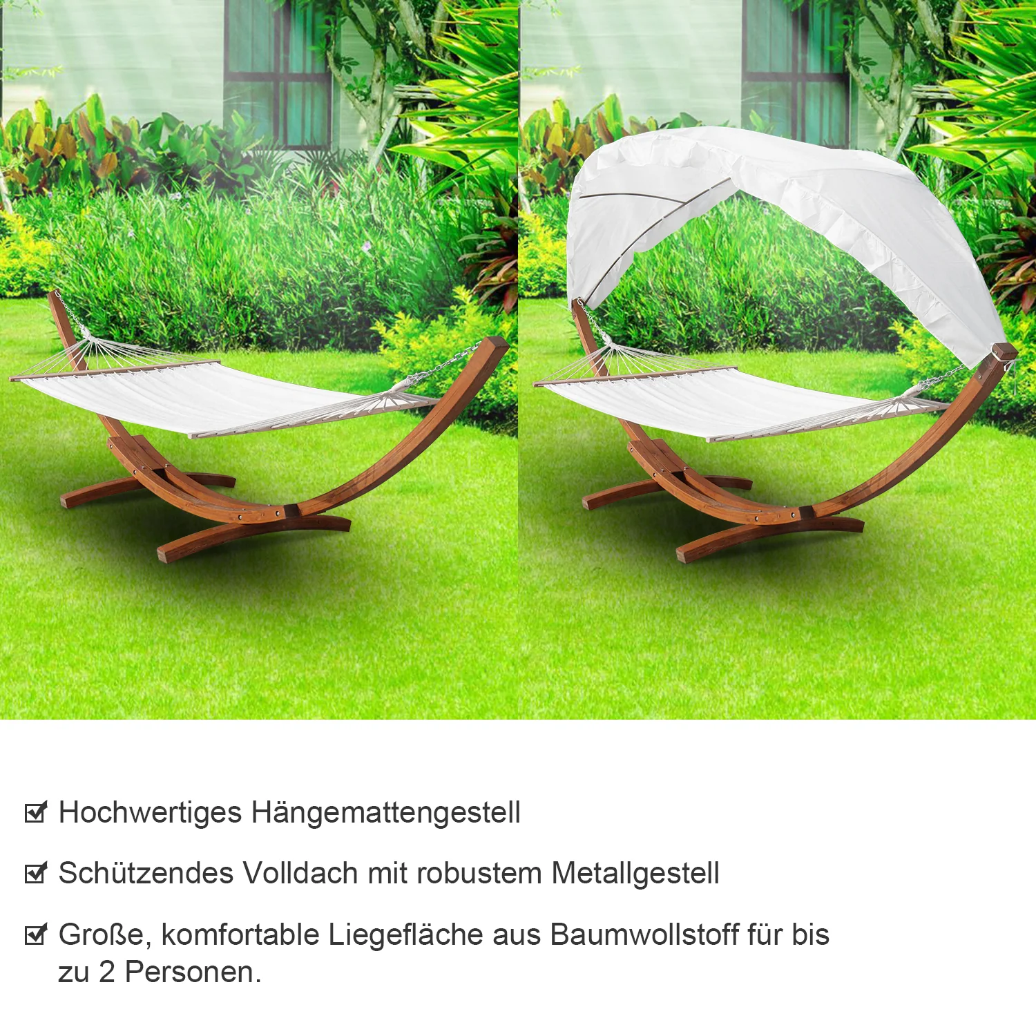 Sonnewelt Hngematte Holz Hammock mit Gestell