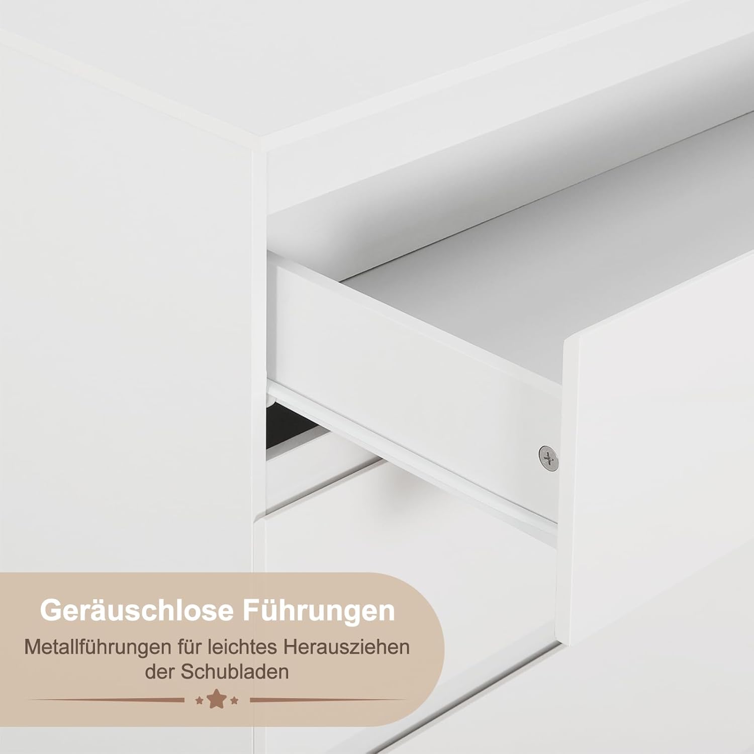 WOLTU Wickelkommode mit abnehmbarer Wickelaufsatz, Wickeltisch Baby, Wickelregal, Kommode mit 4 Schubladen, Höhe 110 cm, Weiß + Hochglanz Weiß