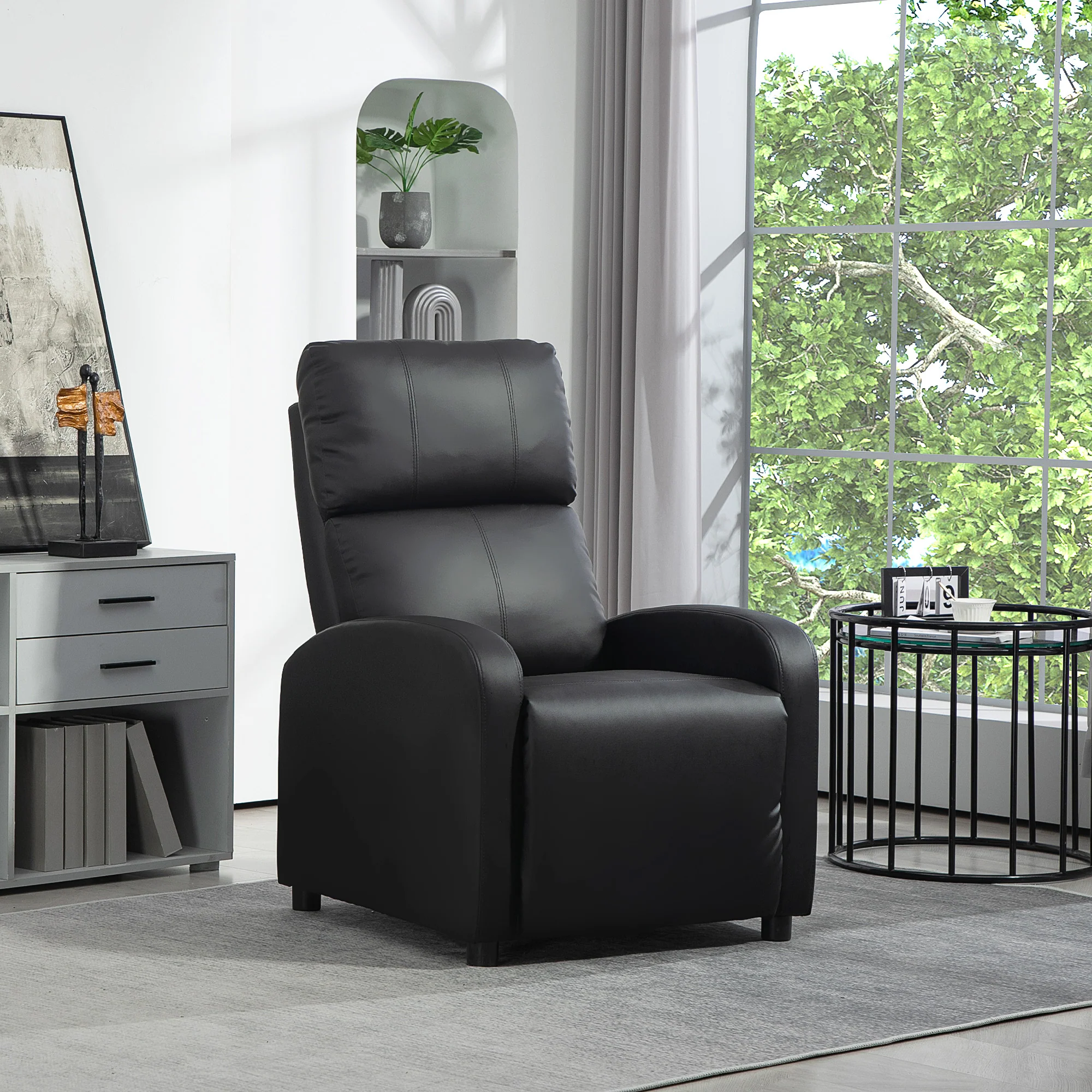 HOMCOM Relaxsessel Fernsehsessel mit Liegefunktion dick gepolstert
