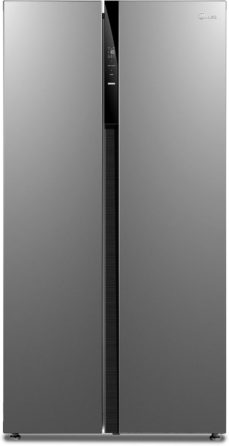 Midea KS-DDX 6.32 WT Side-by-Side Kühl-/Gefrierkombination/ 178,8 cm Hhe/ 254 kWh/Jahr/No Frost/Dual Inverter Compressor/mit 3in1 Wasser-/Eisspender und Wassertank, Dark Inox