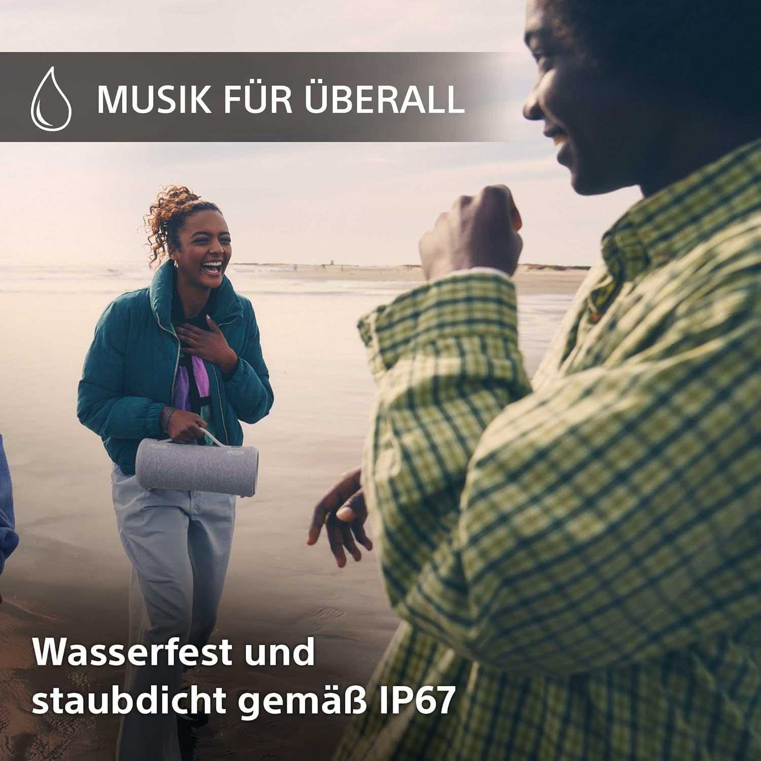 Sony SRS-XG300 - Tragbarer kabelloser Bluetooth-Lautsprecher mit starkem Partysound und Beleuchtung - wasserdicht, 25 Stunden Akkulaufzeit, Smartphone und Schnellladefunktion - Schwarz