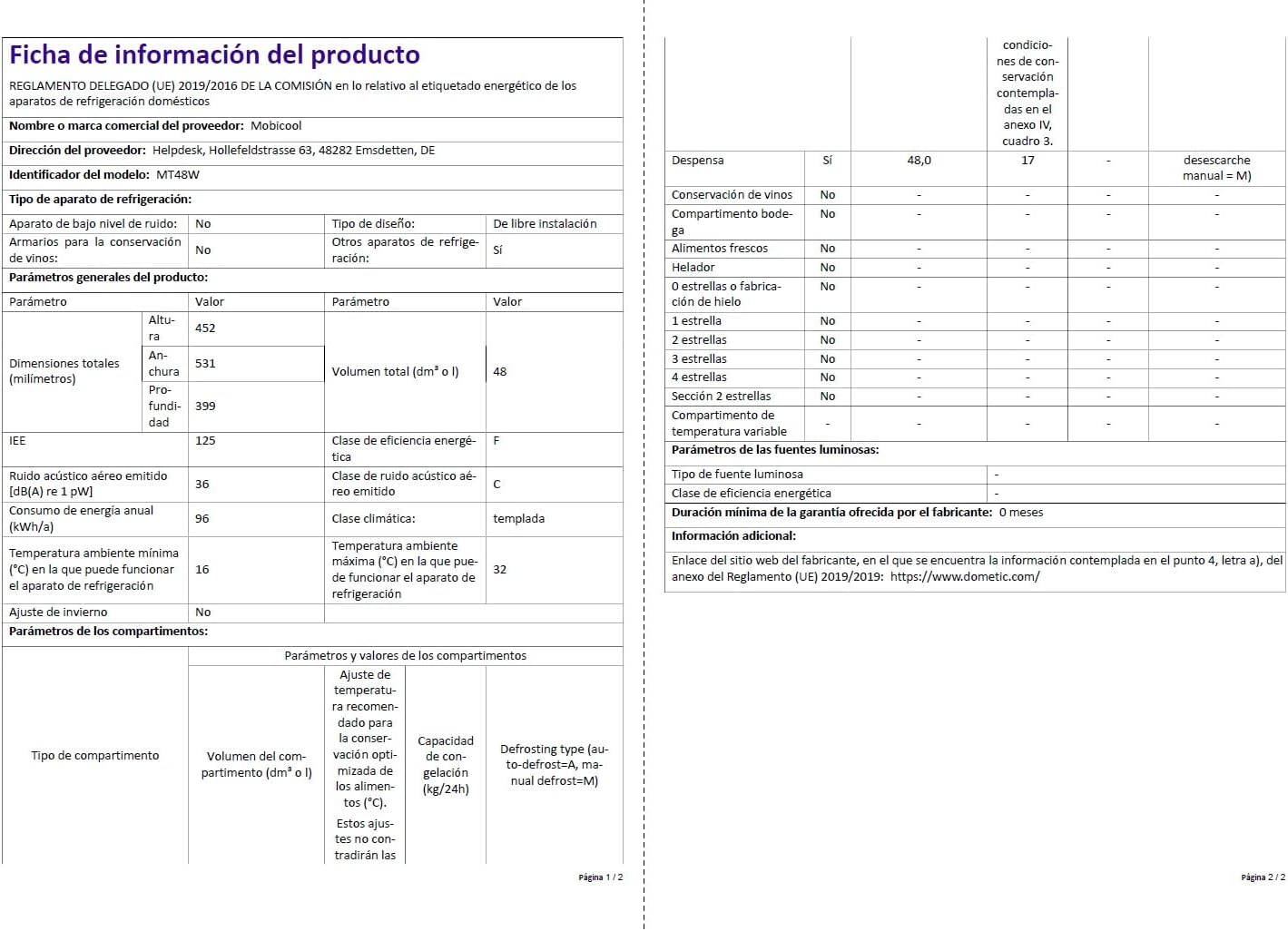 Mobicool MT48W AC/DC - elektrische Kühlbox mit Rollen passend für eine komplette Getrnkekiste / Bierkiste, 48 Liter, 12 V und 230 V für Auto, Lkw, Boot, Reisemobil und Steckdose, Blau
