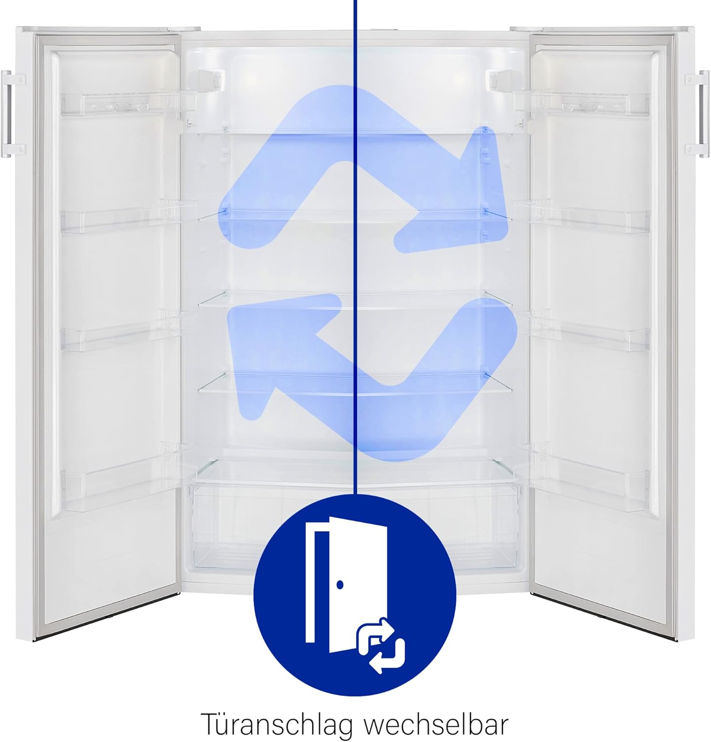 Bomann® freistehender Vollraumkühlschrank | Standkühlschrank groß 242 Liter | inkl. LED-Beleuchtung | ideal für Getränke und Lebensmittel | Türanschlag wechselbar | VS 7316.1 weiß