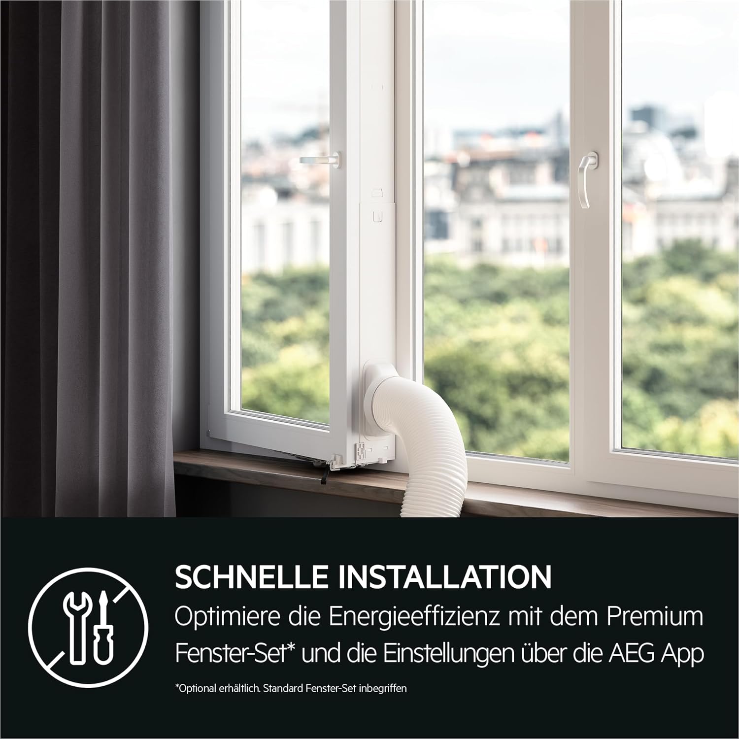 AEG Chillflex Pro AXP26U338CW mobile Klimaanlage / LED Display / Touch-Buttons / Fernbedienung / 30-40 m² / Kühlfunktion / Ventilator / Entfeuchtungsfunktion / Automatik / weiß/silber/schwarz