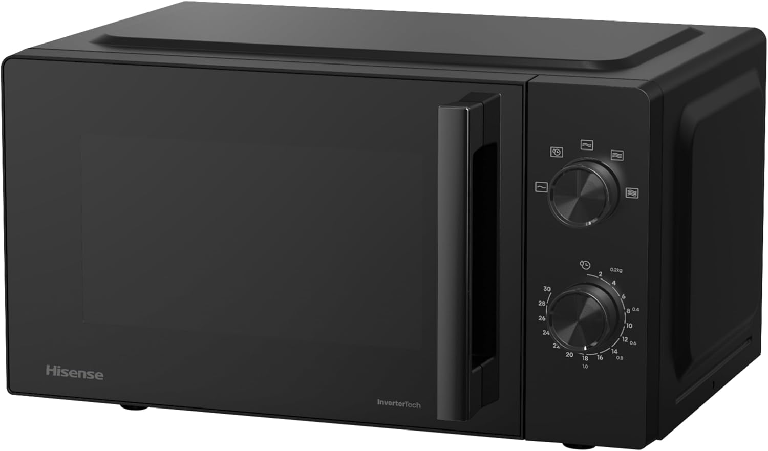 Hisense Elektronische Mikrowelle, Fassungsvermögen 23 l, Leistung 800 W, Grillleistung 1000 W, LED-Display mit Touch-Steuerung, Schwarz