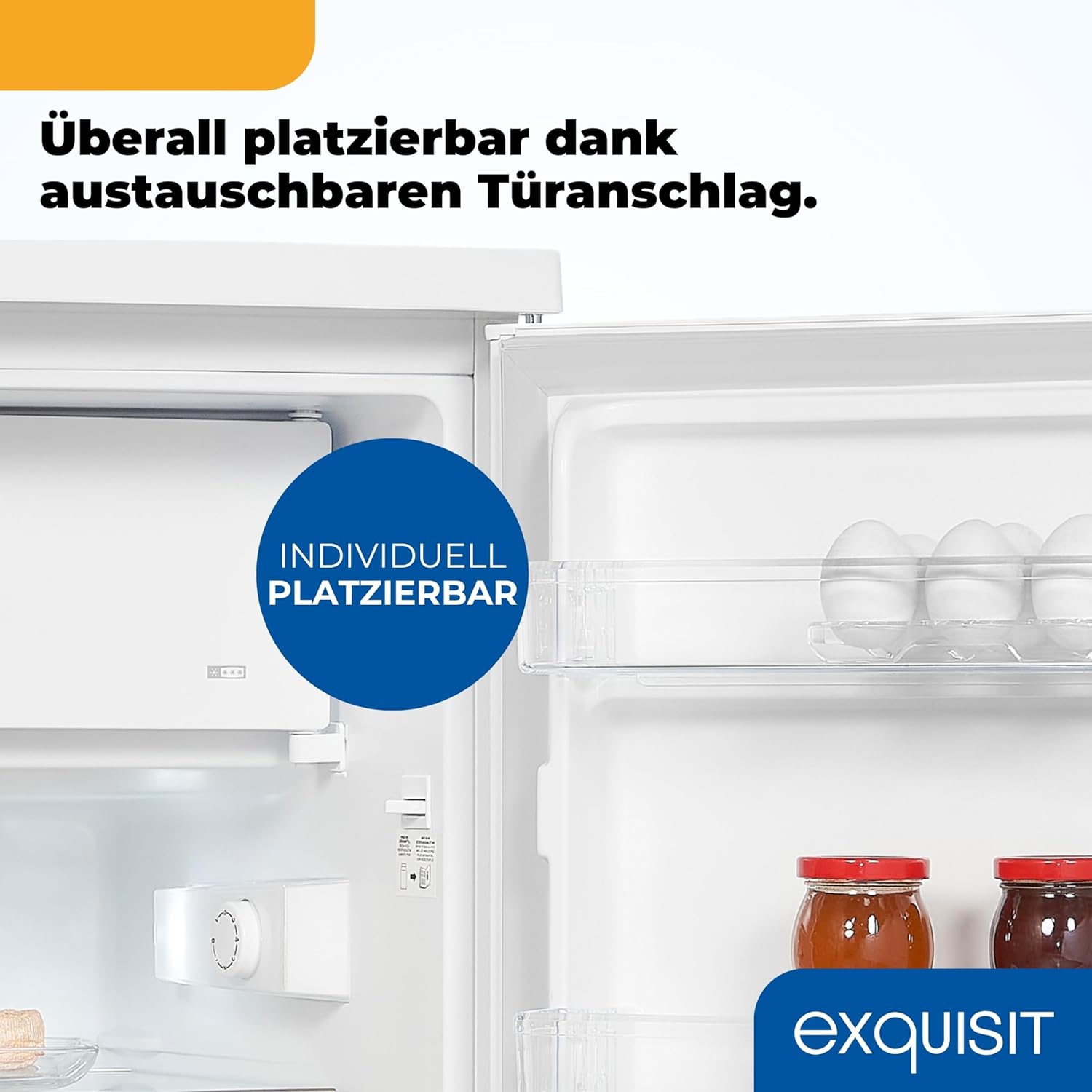 Exquisit Kühlschrank mit Gefrierfach, 120 Liter, 4-Sterne-Gefrierfach, Kühlschrank freistehend, KS516-4-H-010D weiss