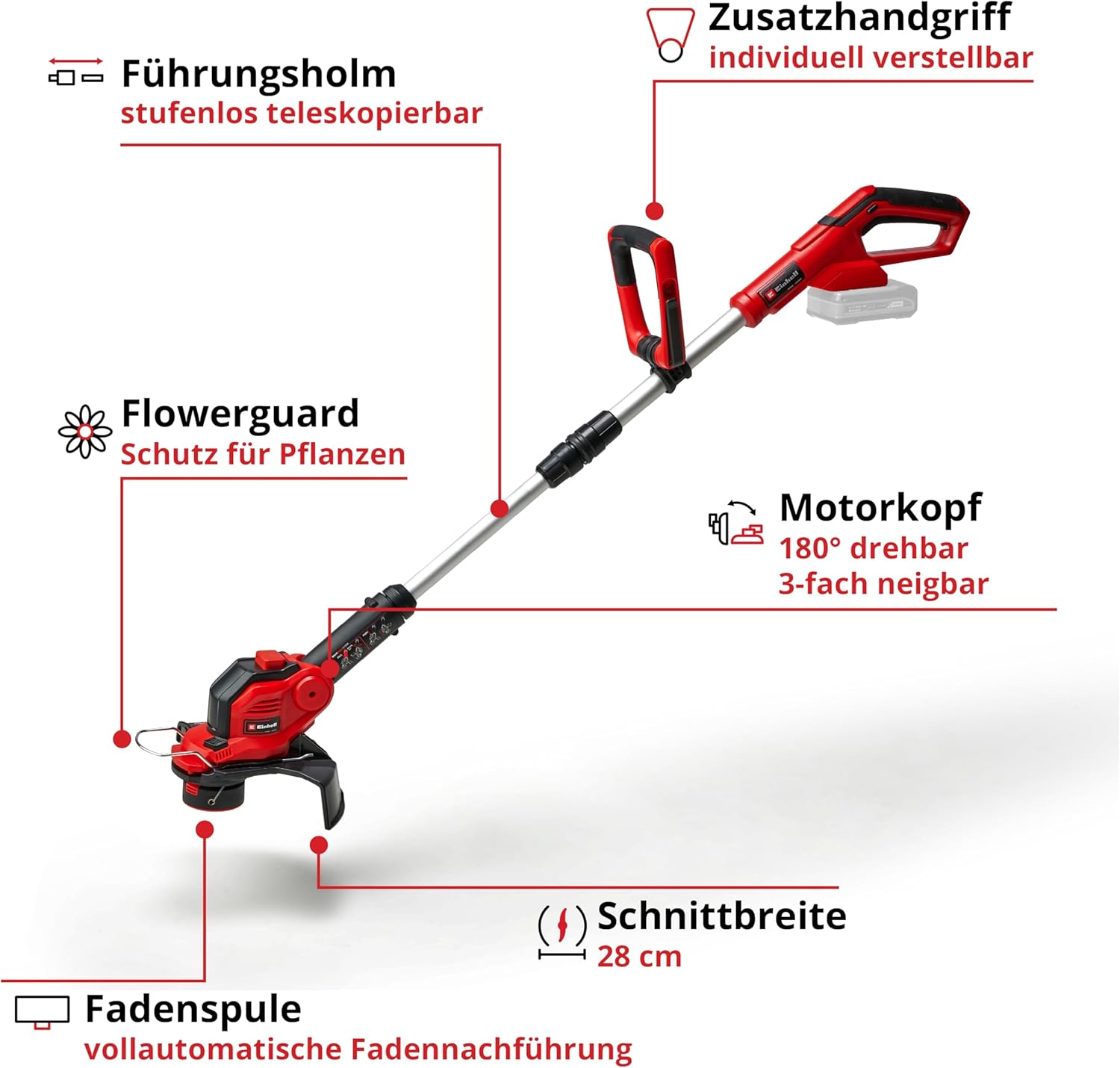 Einhell Akku-Rasenmäher GE-CM 36/36 Li Kit Power X-Change (36 V, 36 cm Schnittbreite, bis 400 m², Brushless, 40L Fangkorb, 25-75 mm Schnitthöhe, inkl. 2x 4,0 Ah Akku + 2x Ladegerät)