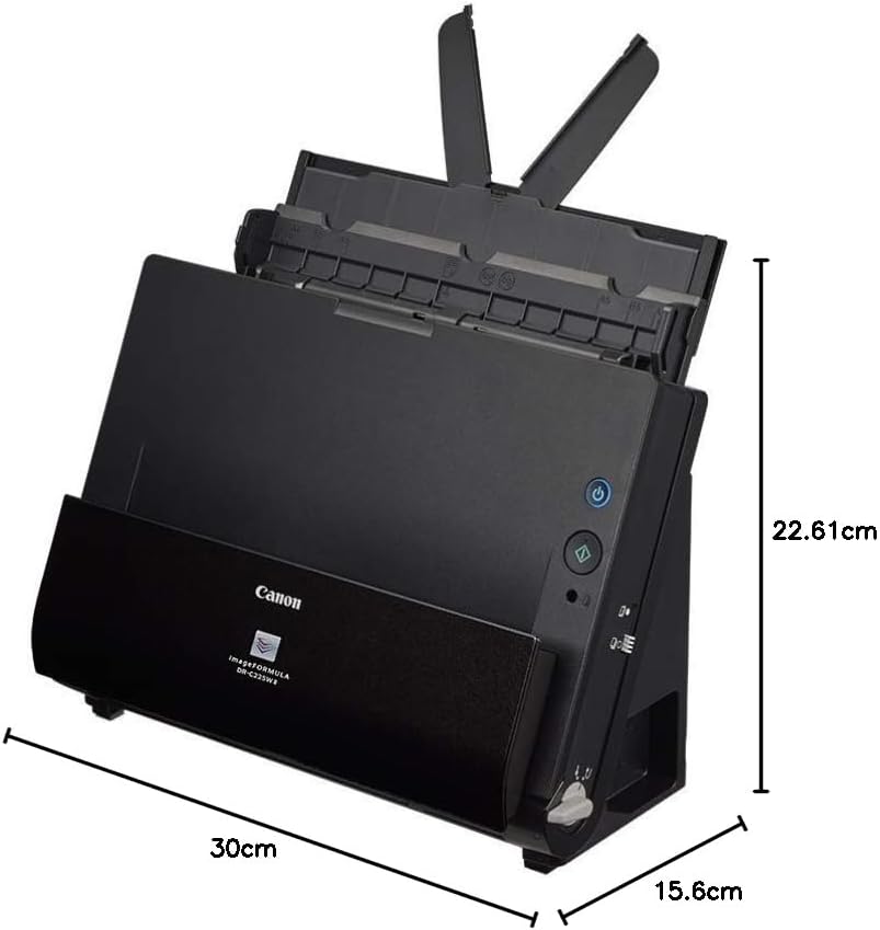 Canon DR-C225 II - imageFORMULA Dokumentenscanner (Duplex, Einzug, Farbe, 600dpi, 25 Seiten/Min, PDF OCR, kompakt, schwarz)