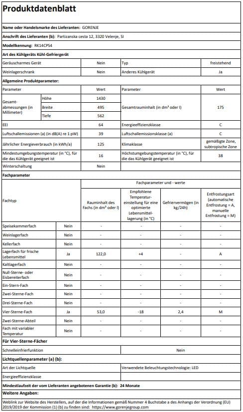 Gorenje R 4142 PW Kühlschrank/ Höhe 143,4 cm/ 242 L / LED Beleuchtung, Weiß