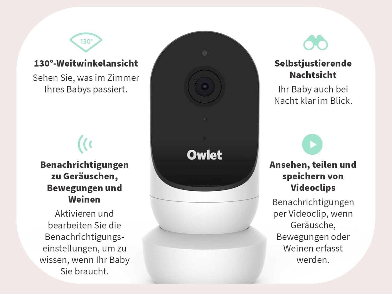 Owlet Dream Sock – Pulsoximeter, Liveübertragung von Herzfrequenz, Sauerstoffsättigung & Schlafverhalten bei Säuglingen & Babys