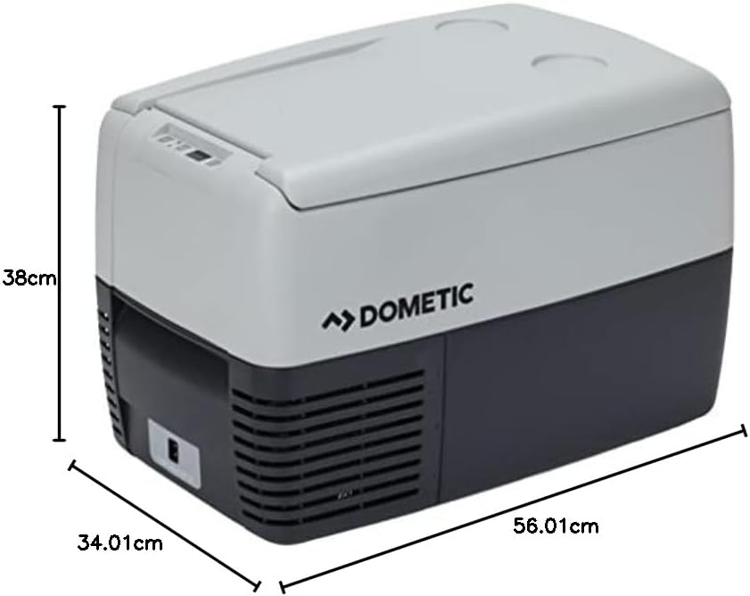 DOMETIC CoolFreeze CDF 36, tragbare elektrische Kompressor-Kühlbox/Gefrierbox, 31 Liter, 12/24 V für Auto, LKW oder Boot mit Batteriewächter, Grau