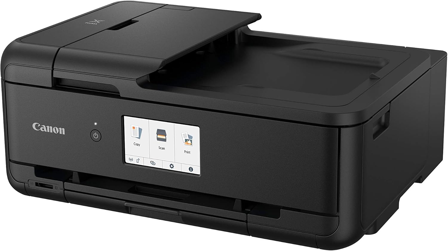 Canon PIXMA TS9550 Drucker Farbtintenstrahl Multifunktionsgerät DIN A4 A3 (Drucker A3, Scanner, Kopierer, 5 separate Tinten, WLAN, LAN, Print App, 2 Papierzuführungen, Duplexdruck) schwarz