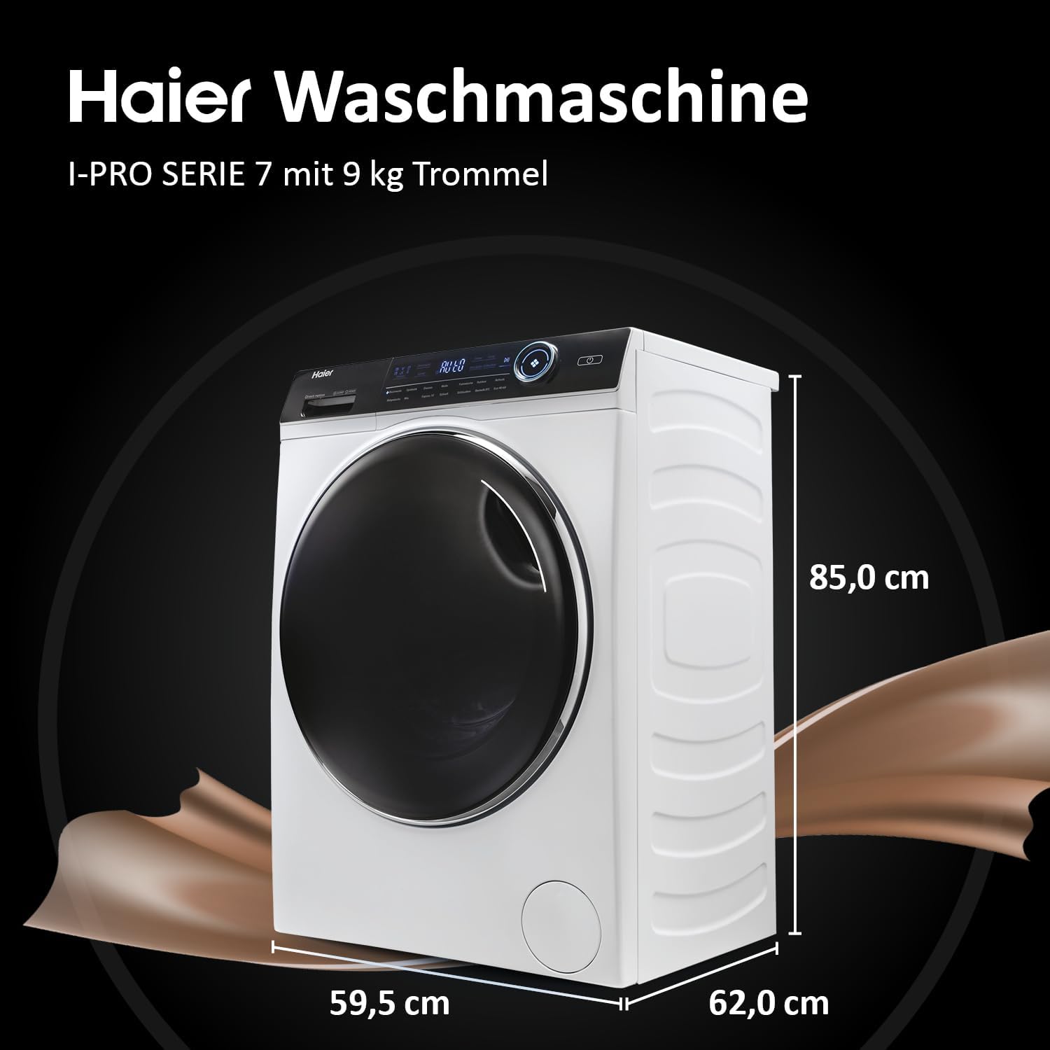 Haier I-PRO SERIE 7 PLUS HW120-B14979EU1 Waschmaschine / 12 kg / 20% effizienter als Klasse A/Smart Home - Wi-Fi & hOn App/Direct Motion Motor/Refresh-Programm & Fleckenoptionen