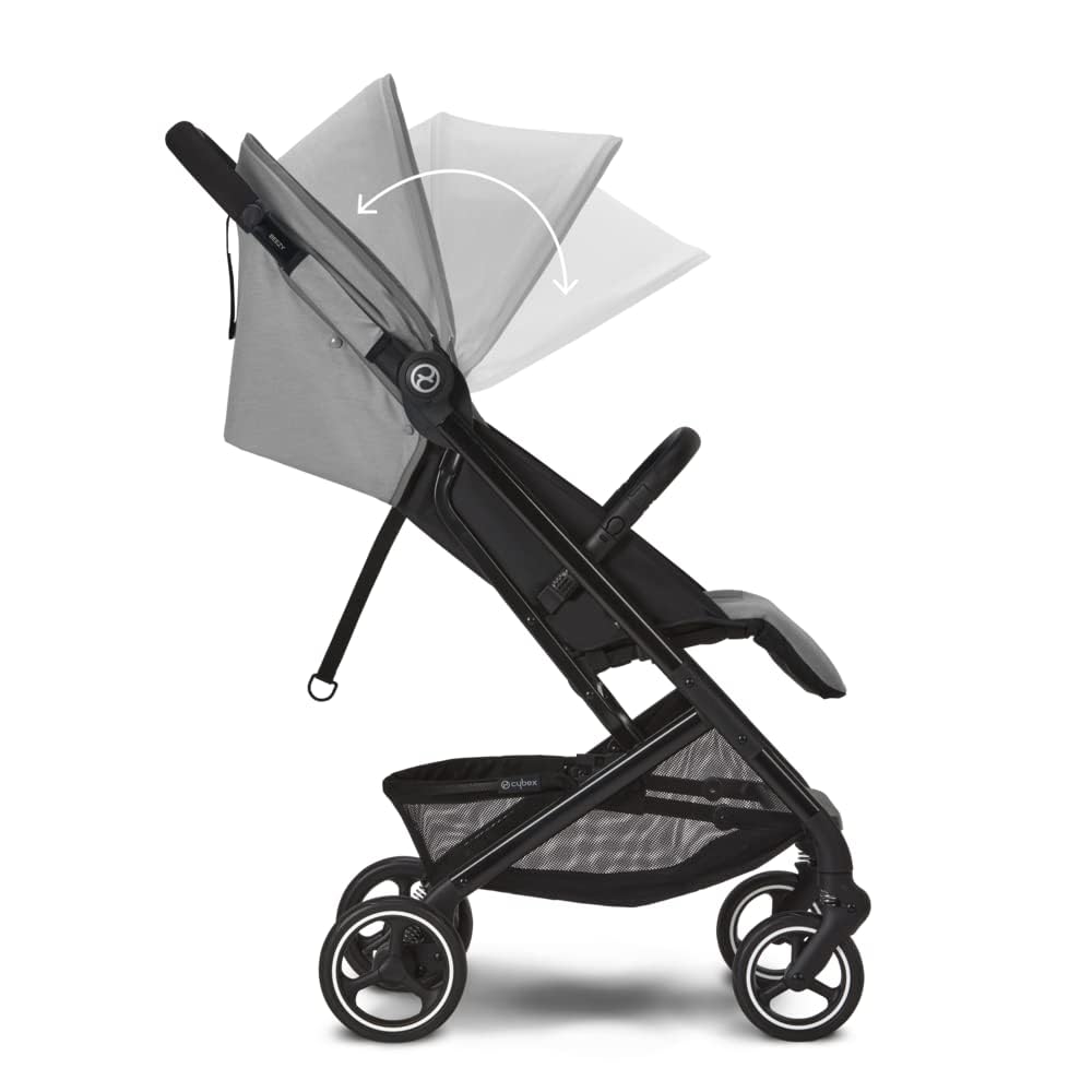 Cybex Gold Kinderwagen Beezy mit One-Pull Harness, Ab Geburt bis ca. 4 Jahre (max. 22 kg), Kompakt und ergonomisch, Magic Black (Schwarz mit schwarzem Rahmen)