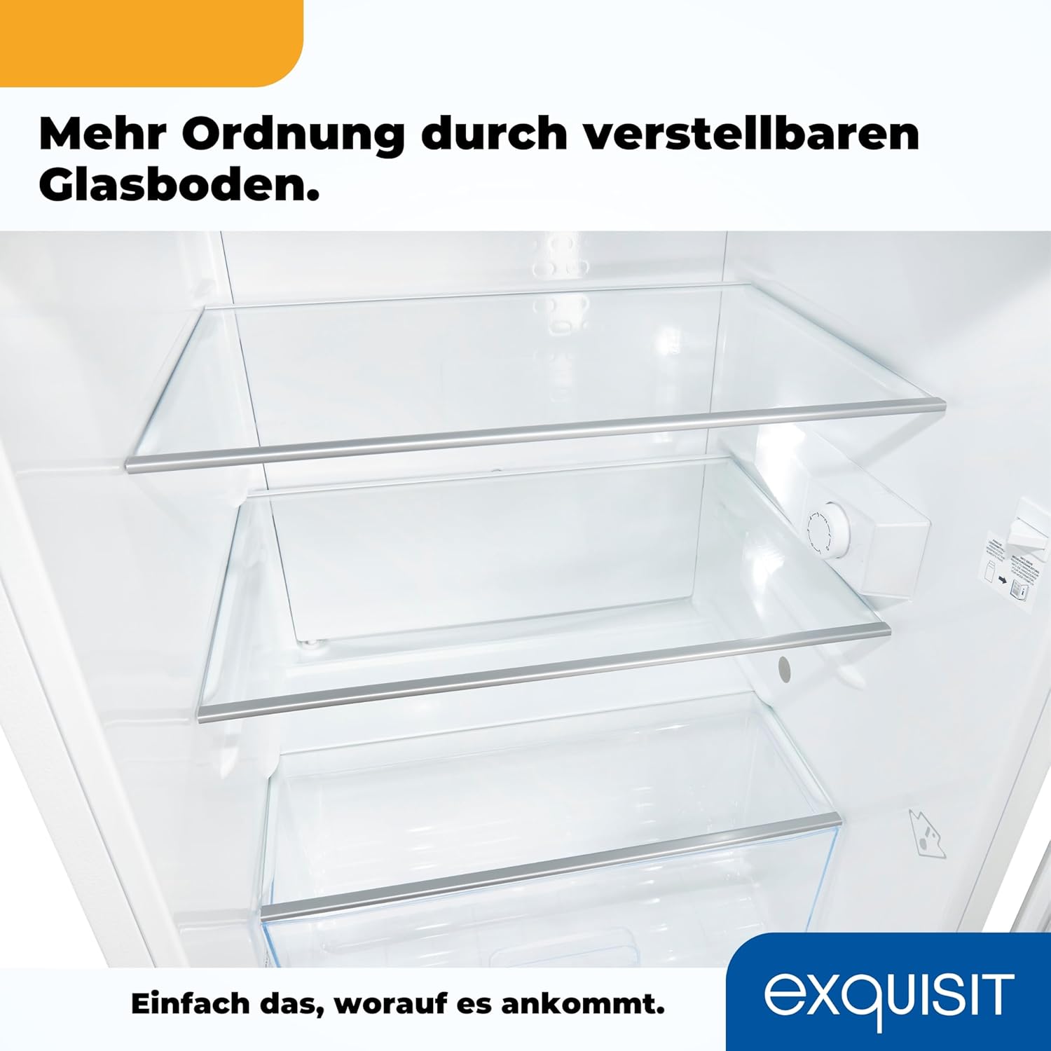 Exquisit Kühlschrank ohne Gefrierfach, 133 Liter, Vollraumkühlschrank freistehend, Türanschlag Wechselbar, KS516-V-H-010D weiss
