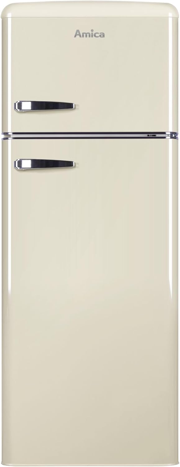 Amica KGC 15632 T Retro Kühl-/Gefrierkombination / Ice Blue (Türkis) / 144cm (H) x 55cm (B) x 62cm (T) / Retro-Design / Kühlschrank mit Gefrierfach