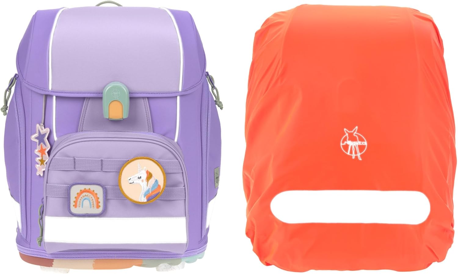 LÄSSIG 7-teiliges Schulranzen Set Kinder/School Set Boxy Unique Schwarz