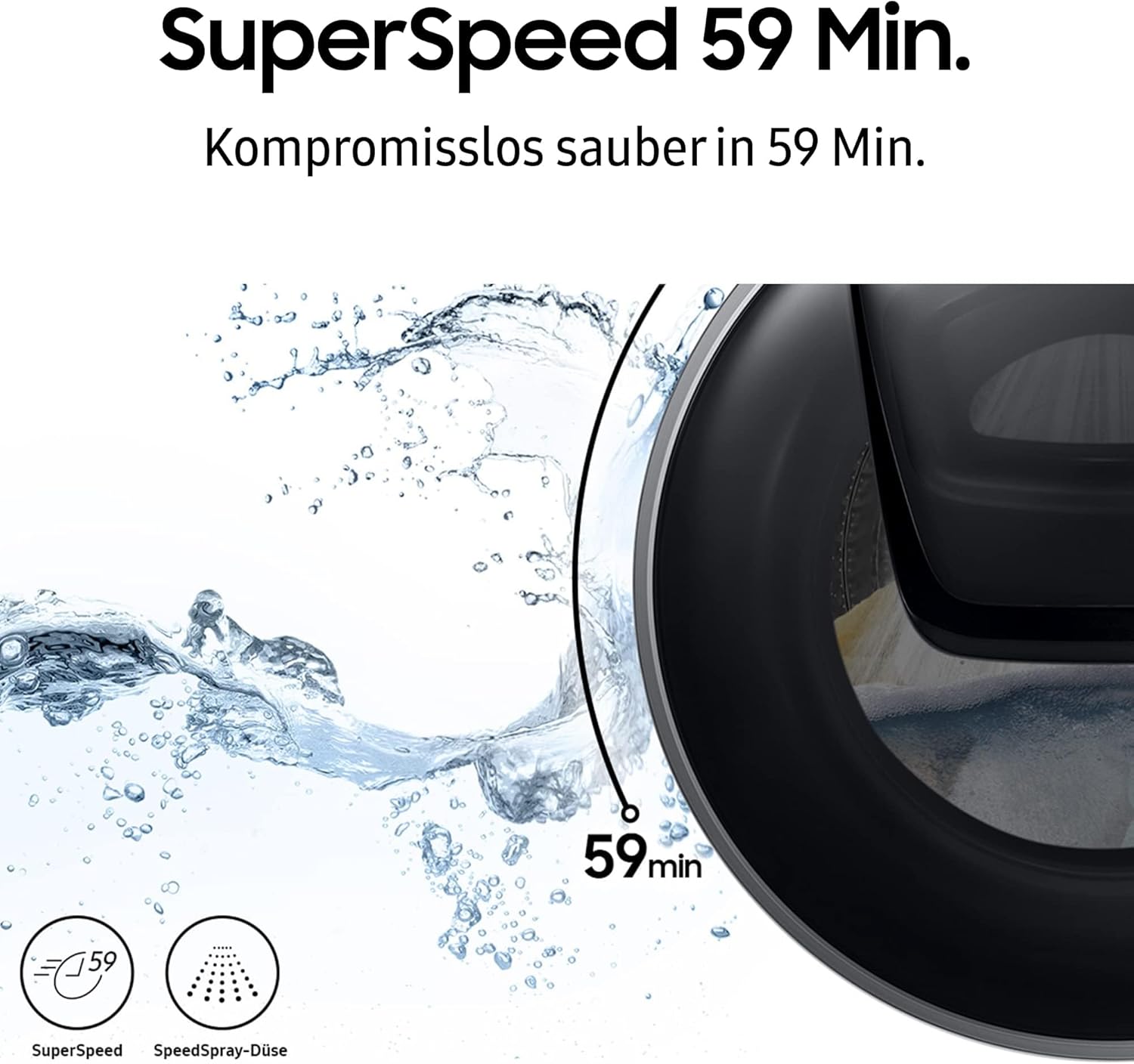 Samsung WW80T554ATW/S2 Waschmaschine, 8 kg, 1400 U/min, Ecobubble, AddWash, WiFi-SmartControl, Hygiene-Dampfprogramm, Weiß