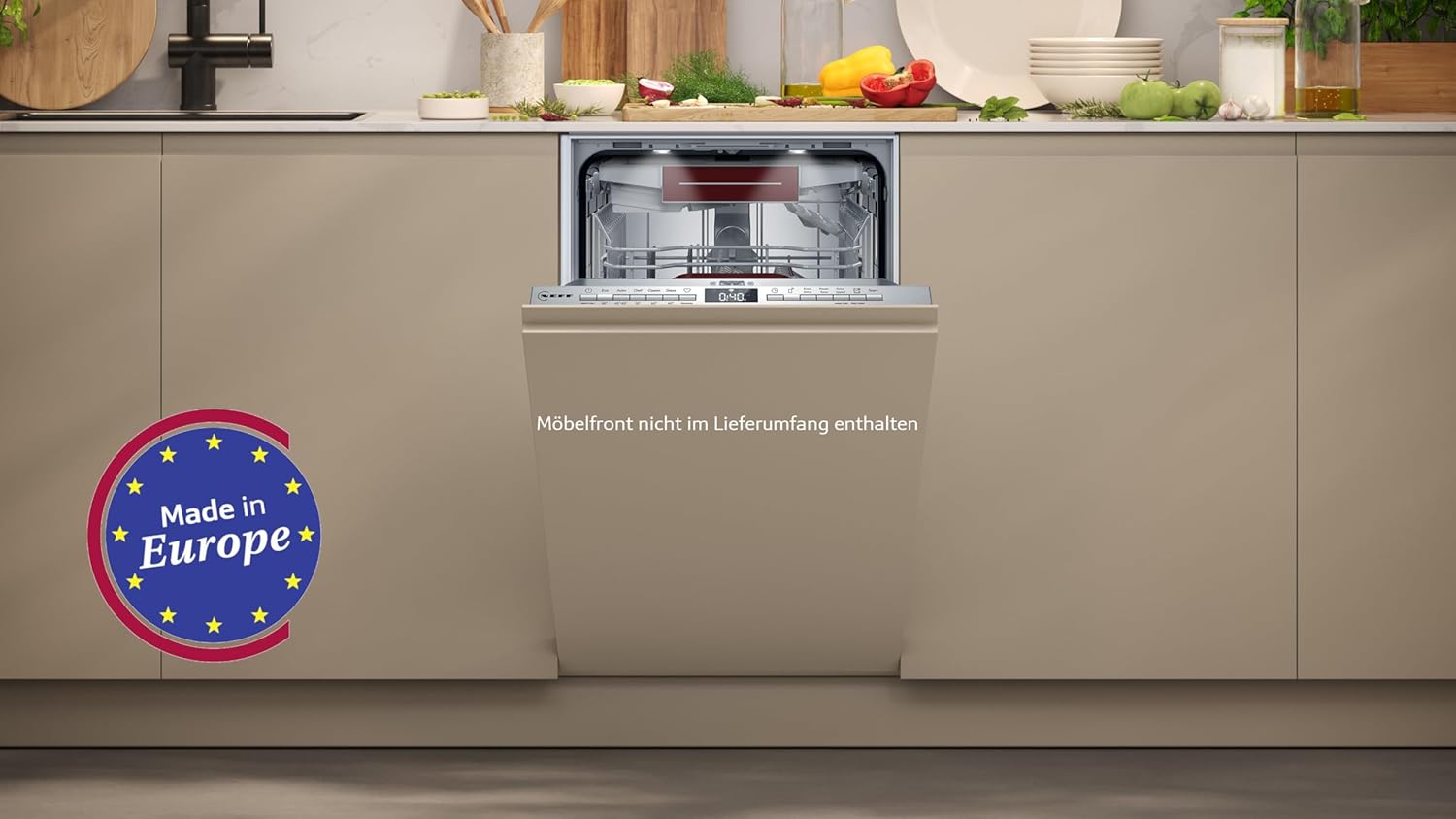 NEFF S157YCX03E, N 70, Smarter Geschirrspüler Vollintegriert, 60 cm, Besteckschublade, Made in Germany, Zeolith-Trocknung, besonders leise Spülmaschine, höhenverstellbarer Oberkorb, starker Sprühdruck
