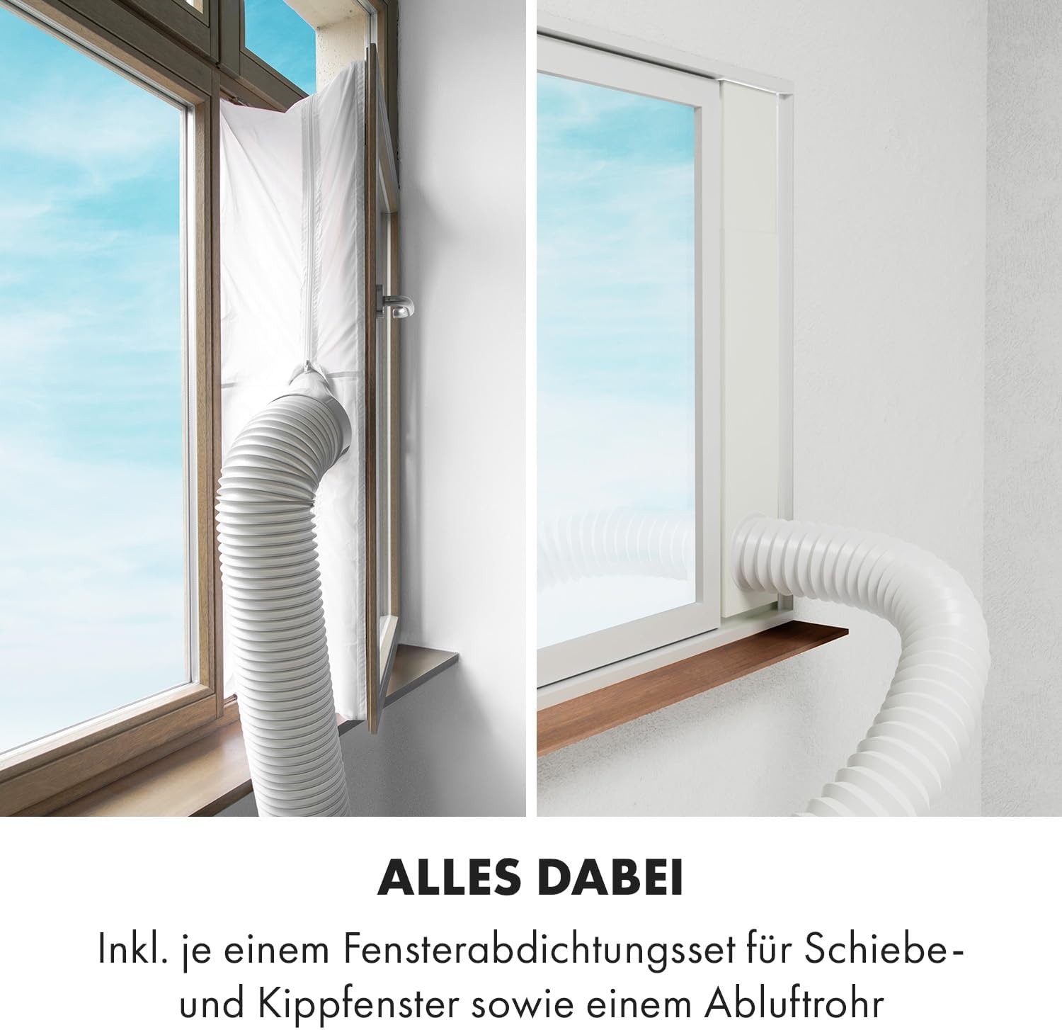 Klarstein Mobile Klimaanlage mit Abluftschlauch, 3-in-1 Klimagerät mit Ventilator, Luftentfeuchter & Nachtmodus, Kleine & Portable Klimaanlage für Wohnung & Büro, 12000 BTU Niedrig Verbrauch