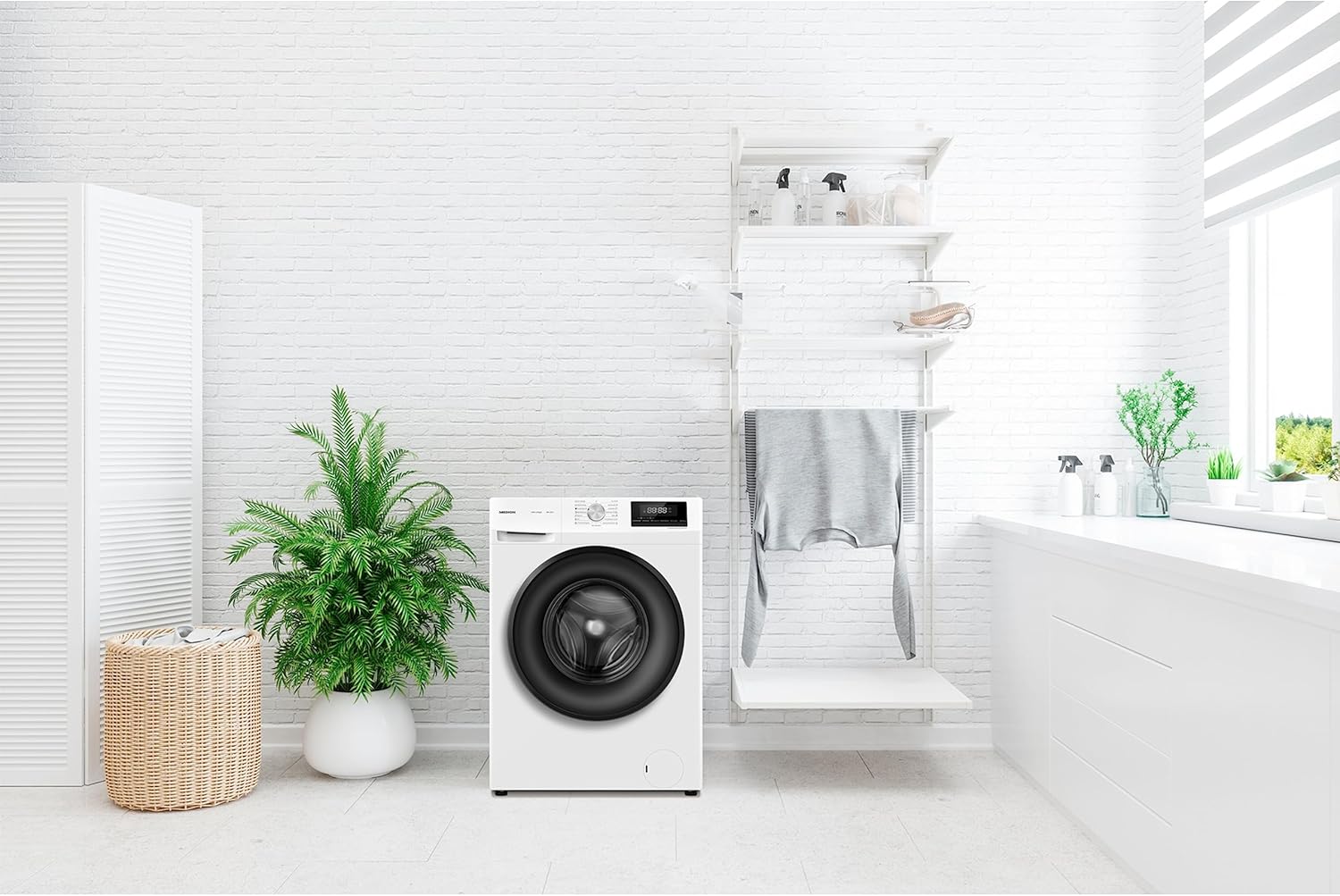 MEDION Waschmaschine (8 kg, 1400 U/Min, 15 Programme, Timerfunktion, Kindersicherung, LED Display, MD 37511)