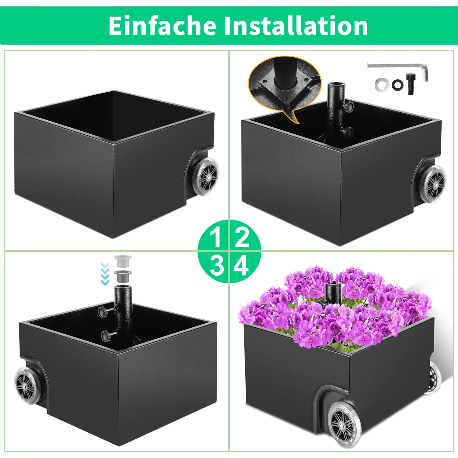 Sonnewelt Sonnenschirmstnder Schirmstnder mit Rollen