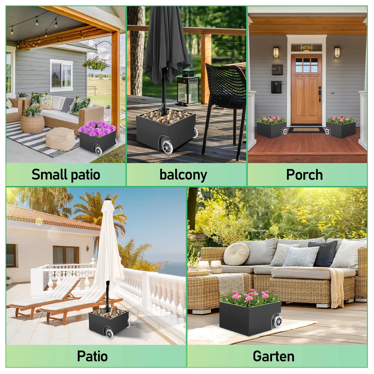 Sonnewelt Sonnenschirmstnder Schirmstnder mit Rollen