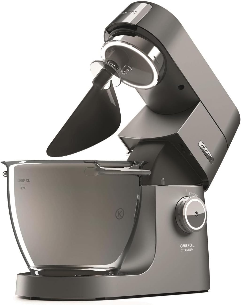Kenwood Titanium Chef Baker KVL85.424SI Küchenmaschine mit integrierter Waage, inkl. 4-teiligem Patisserie-Set, 7 L und 5L Rührschüssel, stufenloser Geschwindigkeitsregler, 1200 W, Silber