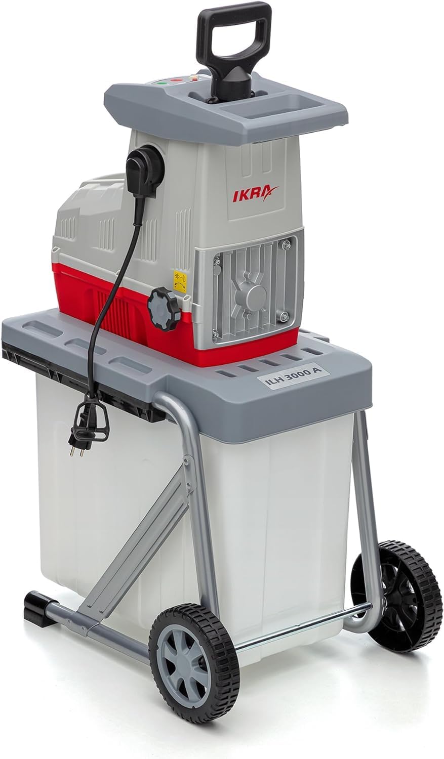 IKRA 81002880 Elektro Gartenhäcksler Walzenhäcksler ILH 3000 A, leise robust wartungsarm, Starke 3.000 Watt, Aststärke bis 44mm, 230 V