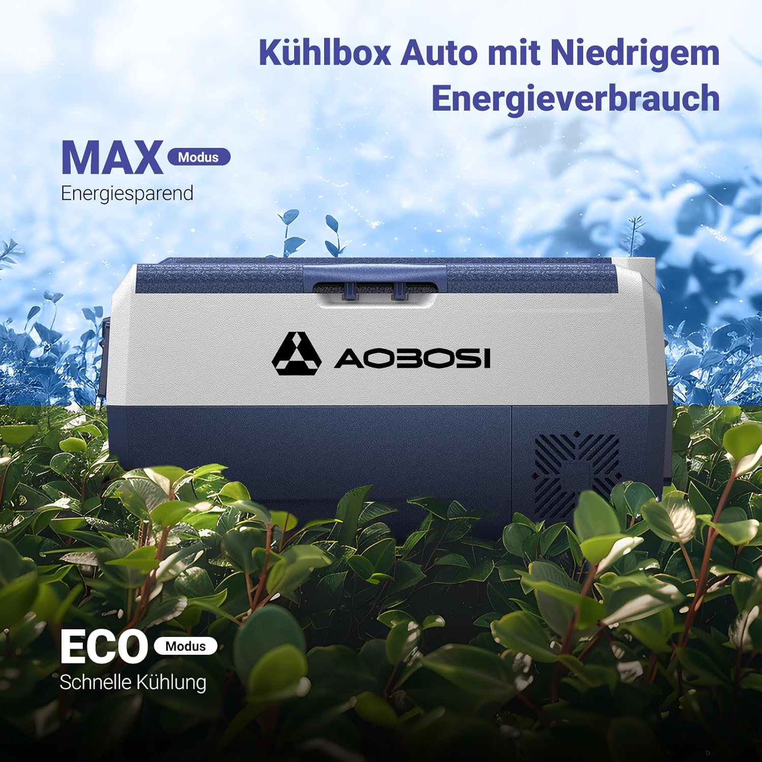AAOBOSI Compressor Cool Box 36 L, Cool Box Car with WiFi App Control, 12/24 V and 100-240 V Electric Cool Box, up to -20 °C for Car, Truck, Boat, Motorhome, Camping, Double Zone