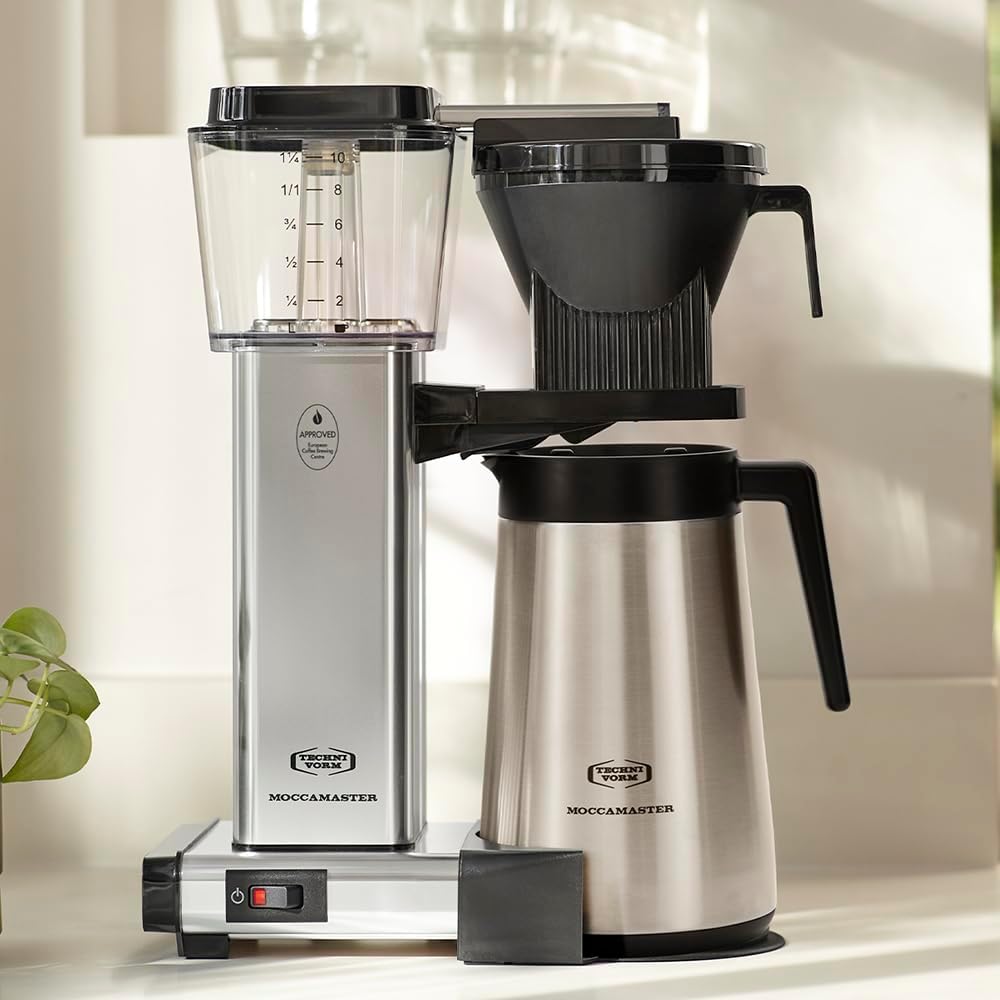 Moccamaster KBGT, Filterkaffeemaschine mit Thermoskanne, Filterkaffeemaschine, Off-White, 1.25L