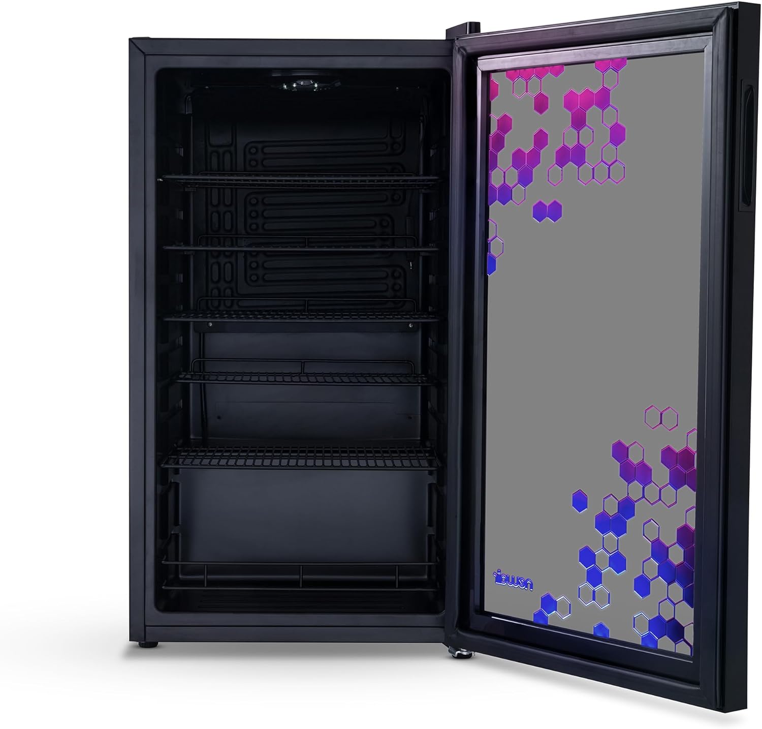 Getränkekühlschrank | Freistehender Kühlschrank für 126 Dosen mit Glastür mit Scharnier rechts | Mini-Getränkekühlschrank, perfekt für Bier, Wein, Limonade und kühlere Getränke