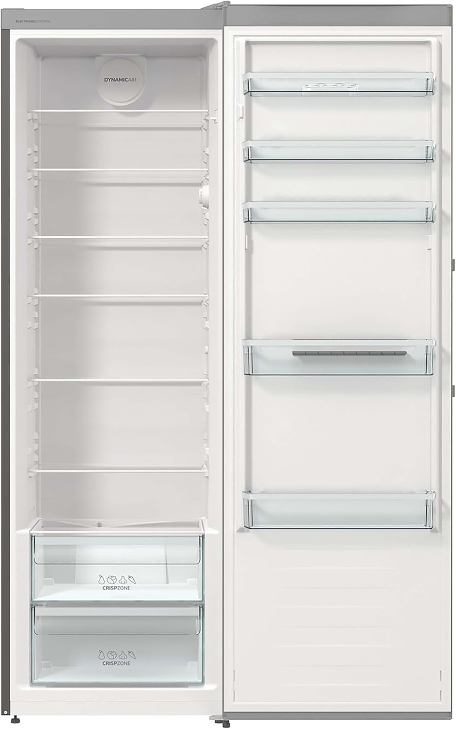 Gorenje R 619 DAXL6 Kühlschrank/AdaptTech/FreshZone/Schnellkühlfunktion/Umluft-Kühlsystem/LED Display / 398l / 185cm / EEK D/Edelstahl