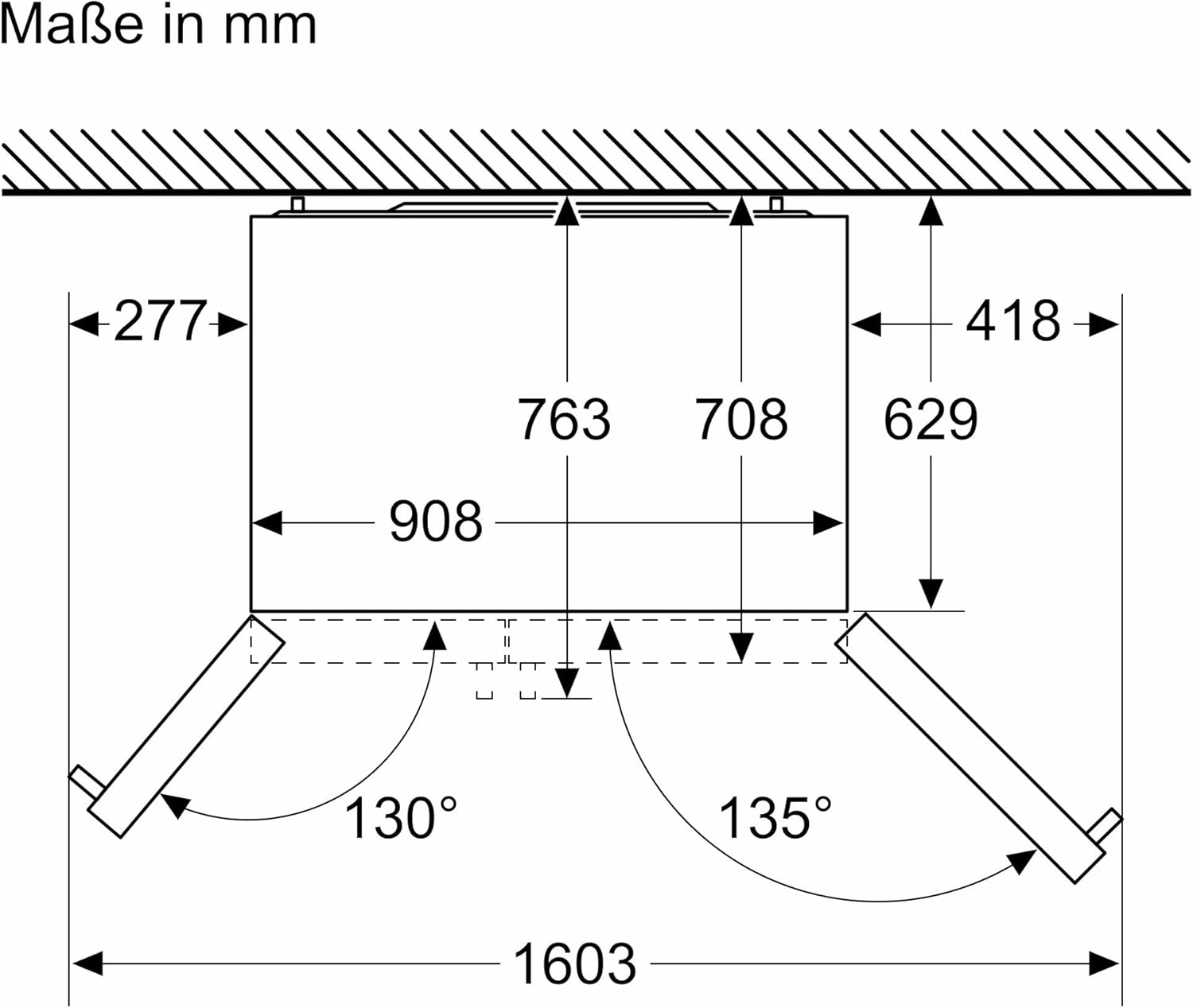 SIEMENS KF96NVPEA iQ300 Multi-Door-Kühlschrank, 183 x 91 cm, 405 L Kühlen & 200 L Gefrieren, hyperFresh längere Frische, noFrost nie wieder abtauen, superCooling schnellere Kühlung