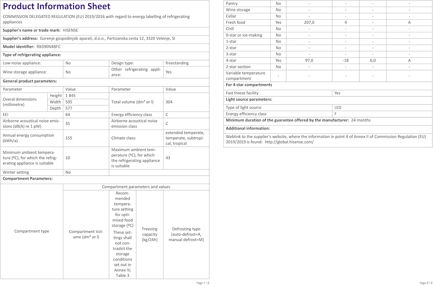 Hisense RB327N4ADD Fridge-Freezer Combination, EEK D, Total NoFrost, Interchangeable Door Hinge, Bottle Grid, 171 Litre Fridge Compartment, 85 Litre Freezer Compartment, Stainless Steel Look