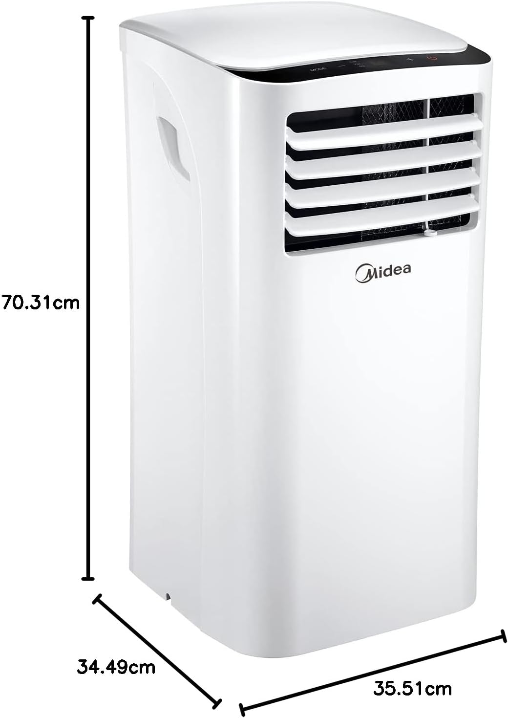 Midea Mobiles Klimagerät MPD-12CRN7, 12000 BTU 3,5kW, Kühlen&Ventilieren&Entfeuchten, Raumgröße bis 117m³(43㎡), Mobile Klimaanlage mit Abluftschlauch