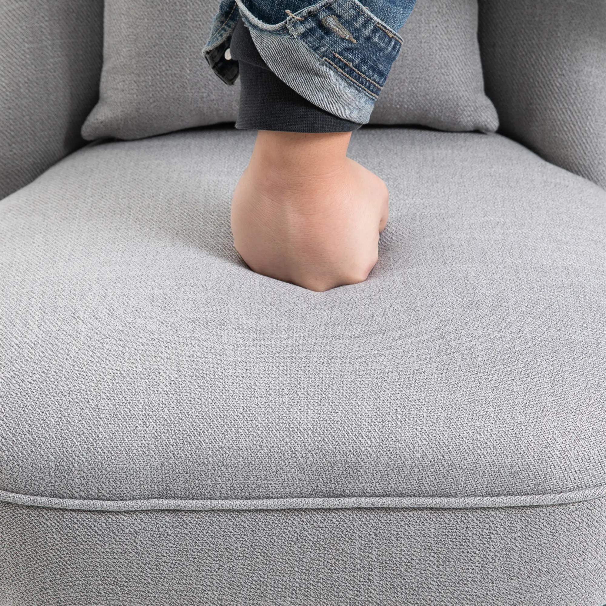 HOMCOM Polstersessel Vintage-Stil mit Rückenkissen Leinenoptik Grau